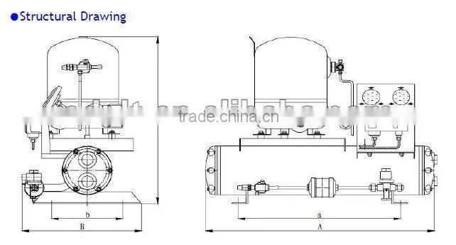 r404a, High Quality High Efficiency Hermetic Water Cooled Condensing Unit For Refrigeration Cold Room