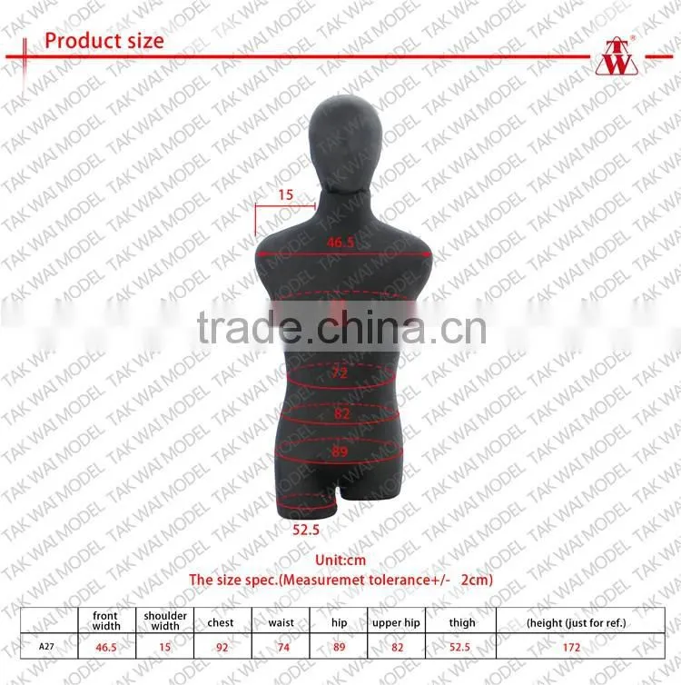 Top male half body fiberglass display model fashion model mannequin