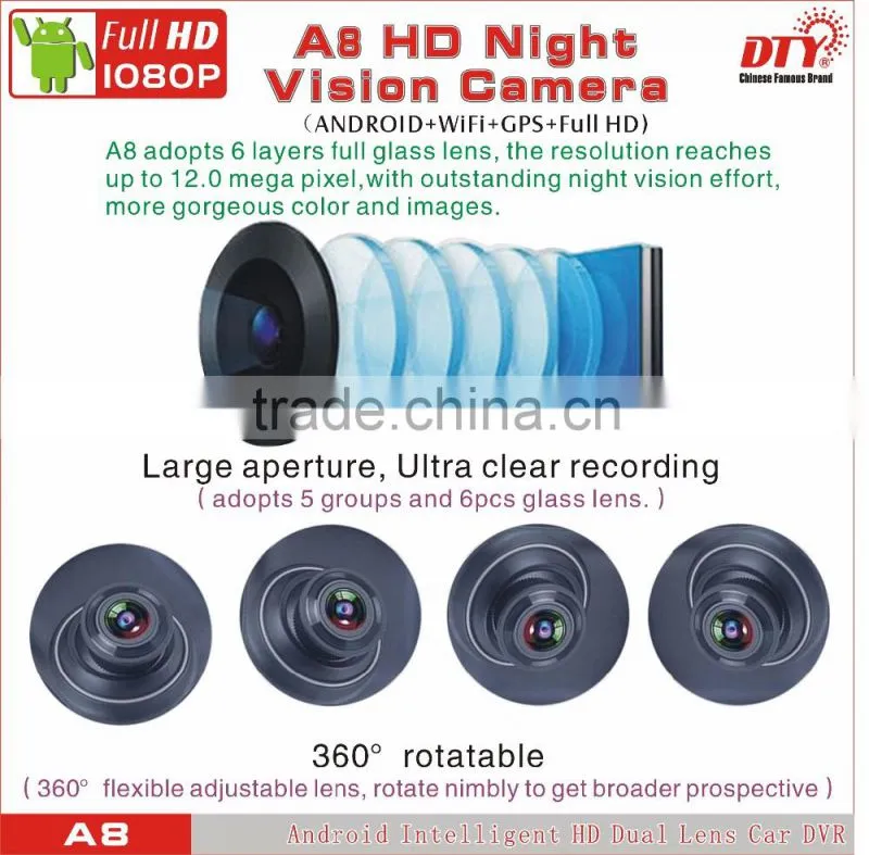 gps g-sensor dual camera car dvr,fhd 1080p car camera dvr video recorder, GPS Car Navigation Recorder
