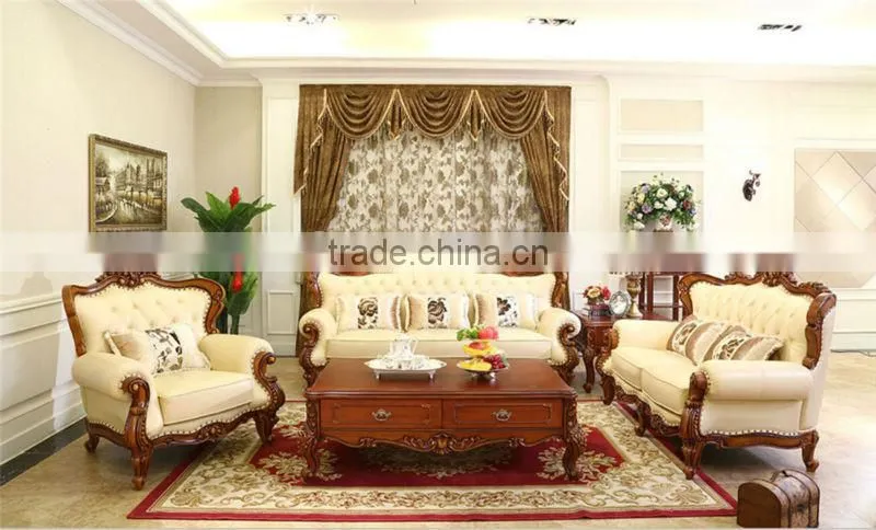 Orange leather single sofa carved sofa gold furniture