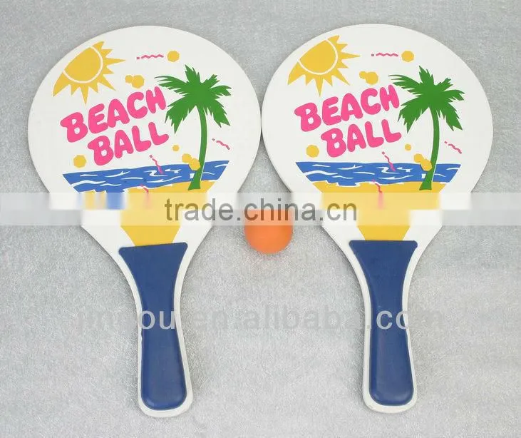 Wooden Beach Paddle Colorized Beach Racket Racket