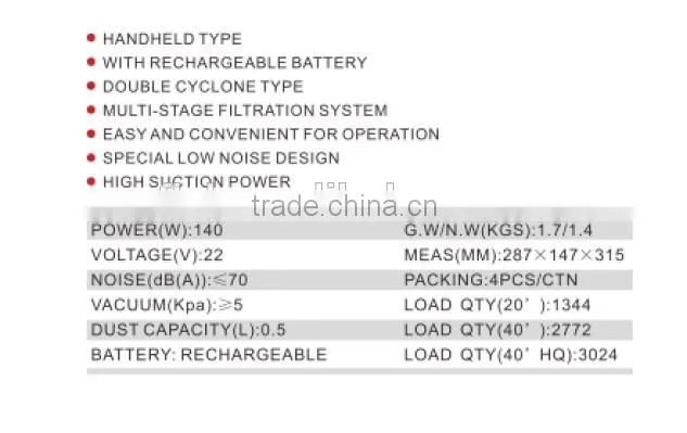 Made in China electric industrial vocuum cleaner