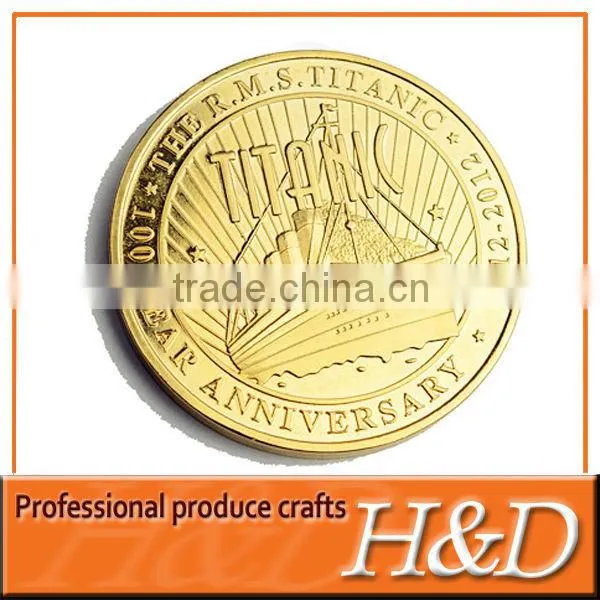 Architectural gold coin with logo embossed wholesale