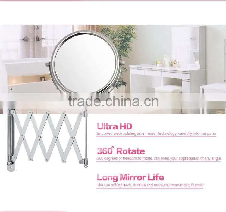 Two way wall mounted shaving bathroom mirror