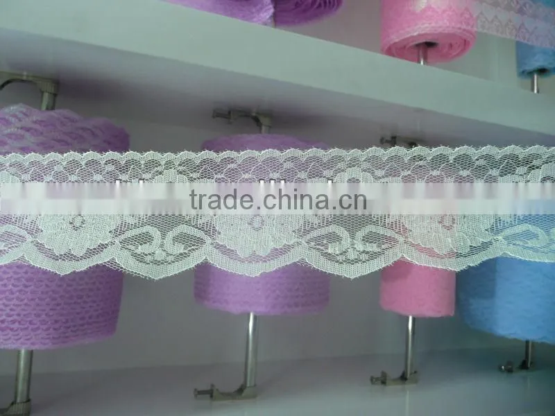 Polyester lace trimming non-eastic 6cm for garment