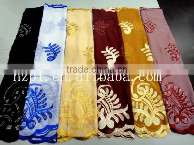 high quality african muslim scarf /embroidered silk scarf/shawl scarf