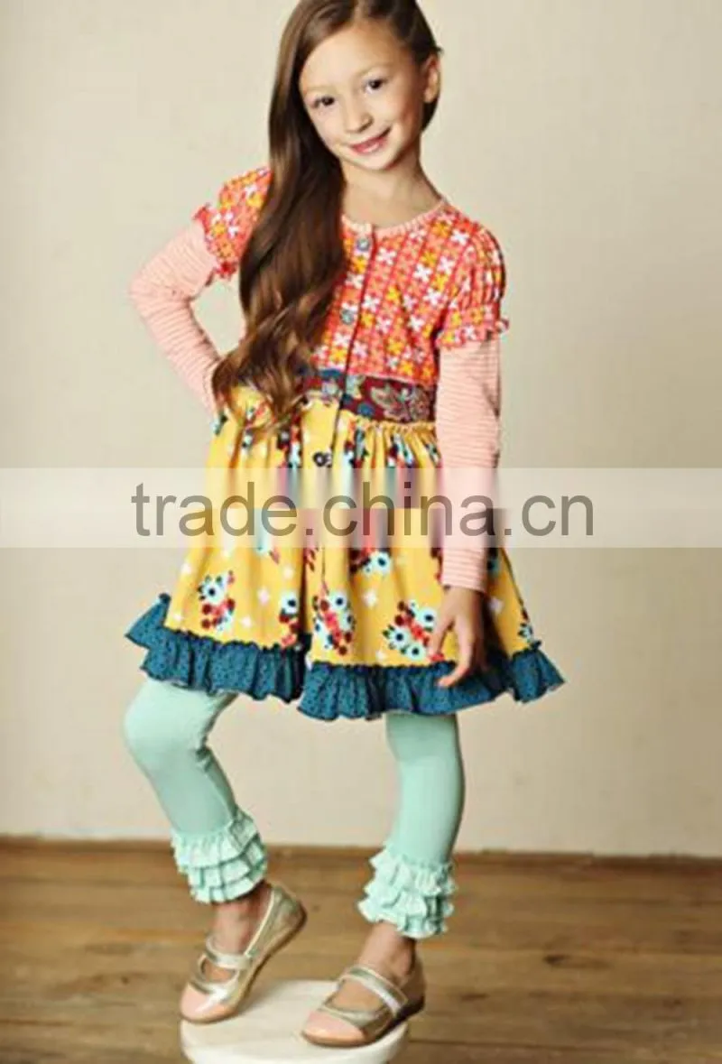 EO friendly baby girls ruffle tutu dress kids cotton solid color clothes