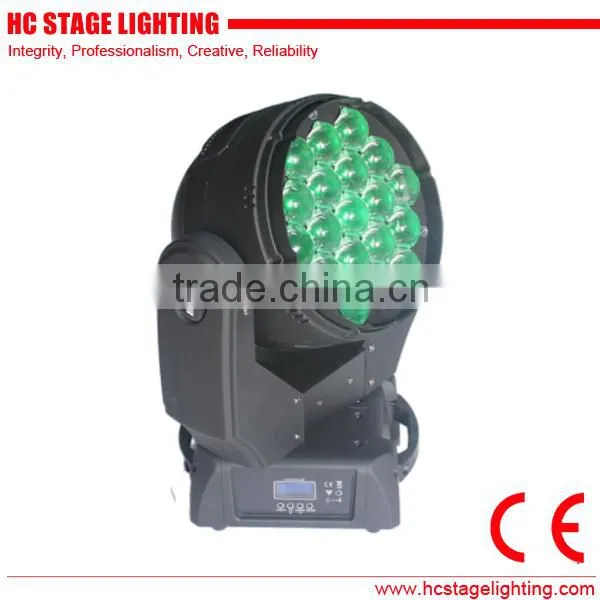 2015 hot promotion 19 15w beam led moving head zoom stage lighting