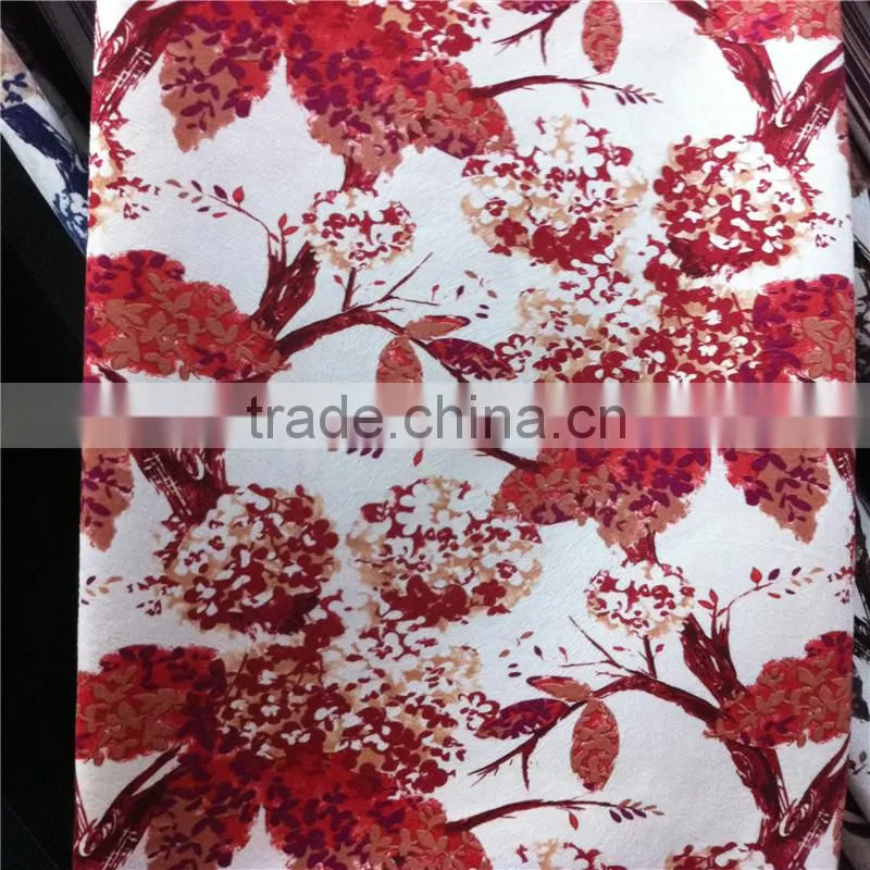 china wholesale paper printed on burnout velvet fabric