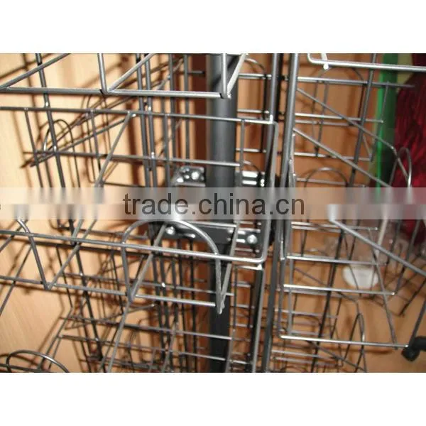 four sides floor spinning tissue display stand with more capability