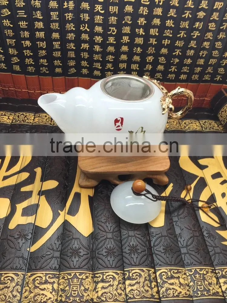 Bottle gourd teapot, White Glass Teapot