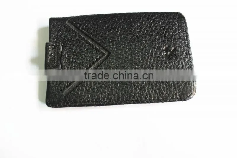 hot sale soft leather card folder high end soft leather card folder with custom brand logo