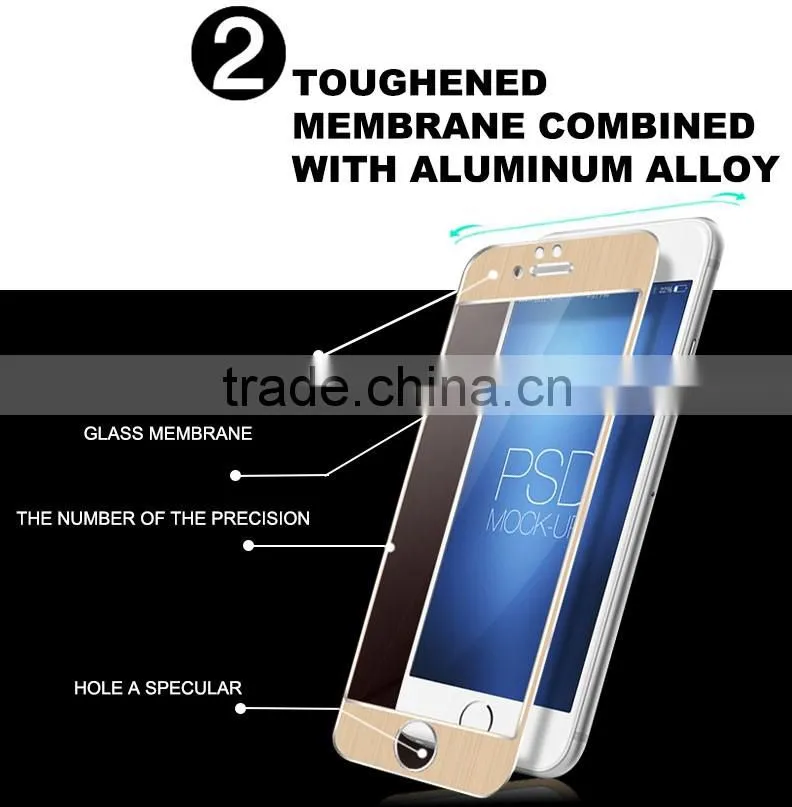 0.33mm tempered glass screen protector for iphone mobile screen protector aluminium alloy color tempered glass screen protector