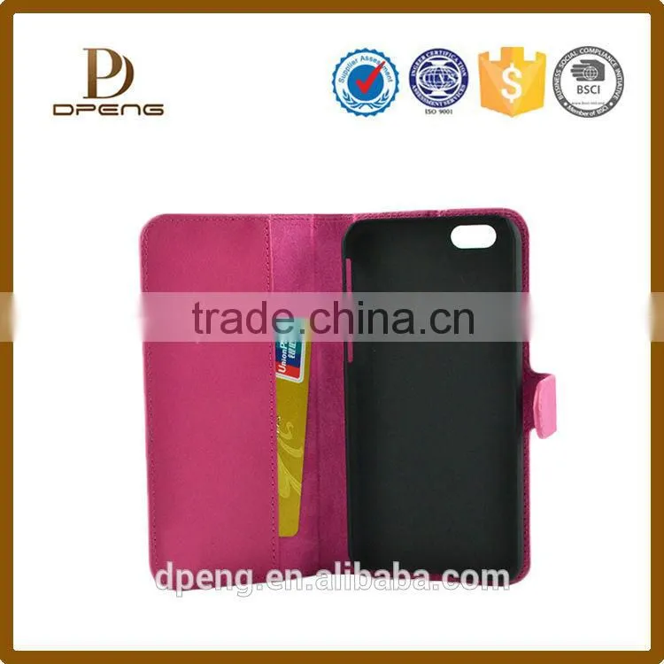 Wholesale New arrival concise flip design 5.5 inch wallet phone case for iphone 6