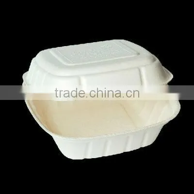 9" 3-grid wide rim printable take away paper pulp bagasse plate
