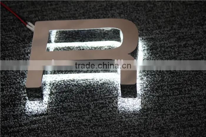 Halo lighting backlit LED advertising metal stainless steel letter sign