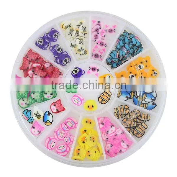 2015 animal design nail art clay slice decoration wheel