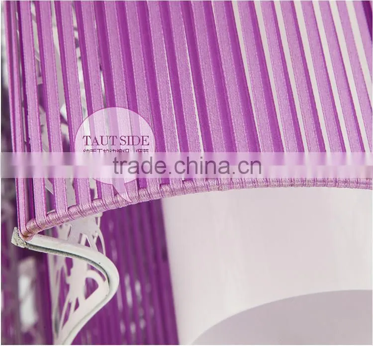 Nice Apperance Fabric Ceiling Lights E27 Base Purple Iron LED Ceiling Lights