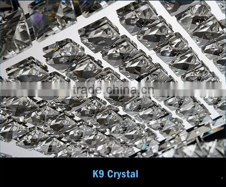 Square Stainless Steel Crystal Ceiling Light SMD5730 220V Crystal Ceiling Decoration Light