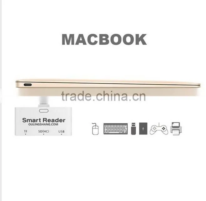 Type-C 3 in 1 Multifunction Memory Card Reader Adapter USB/TF/SD for Macbook Card Reader USB Flash Drives