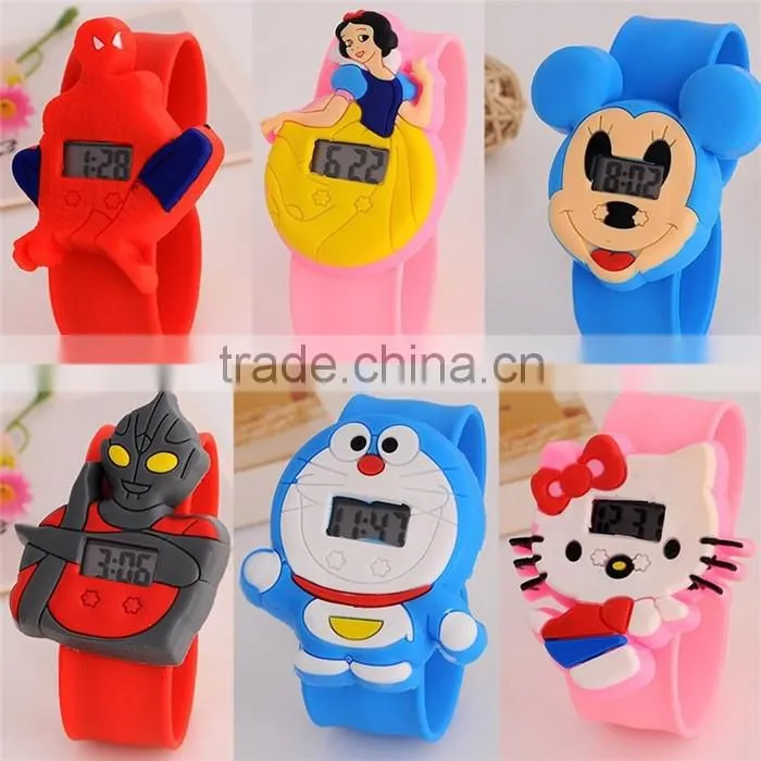 Cute cheap children animal cartoon silicone electronic clap students watch slap watch