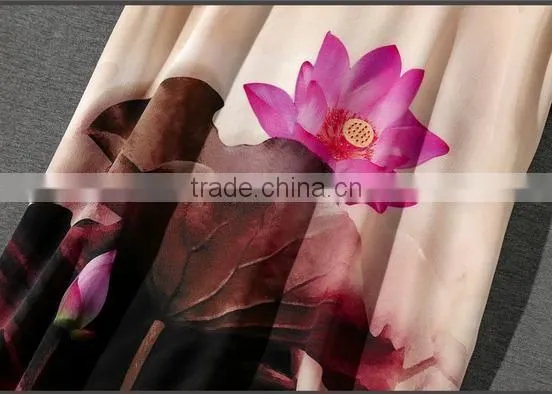 2016 Summer New Silk Dress Designer With Western Style