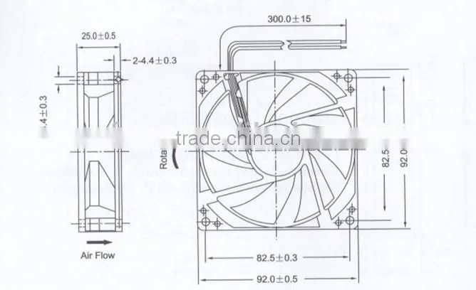 dc cooling fan motor 92mm