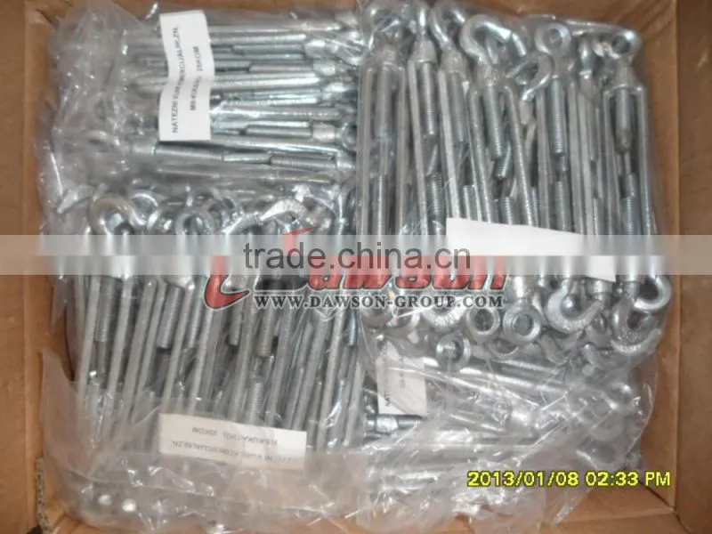 Eye and hook standard din 1480 turnbuckle