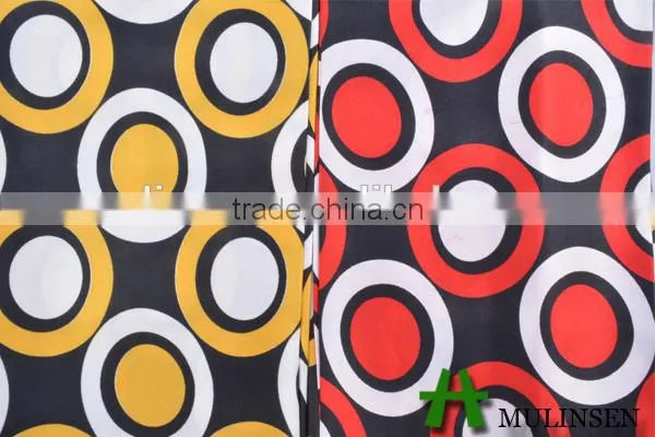 Mulinsen Textile Polyester Spandex Fashion Pattern Printed Twist Satin Fabric
