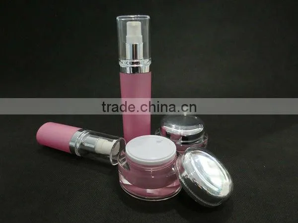 Oval Shaped Acrylic Cream Jar and Lotion Pump Bottle for Cosmetic Packaging