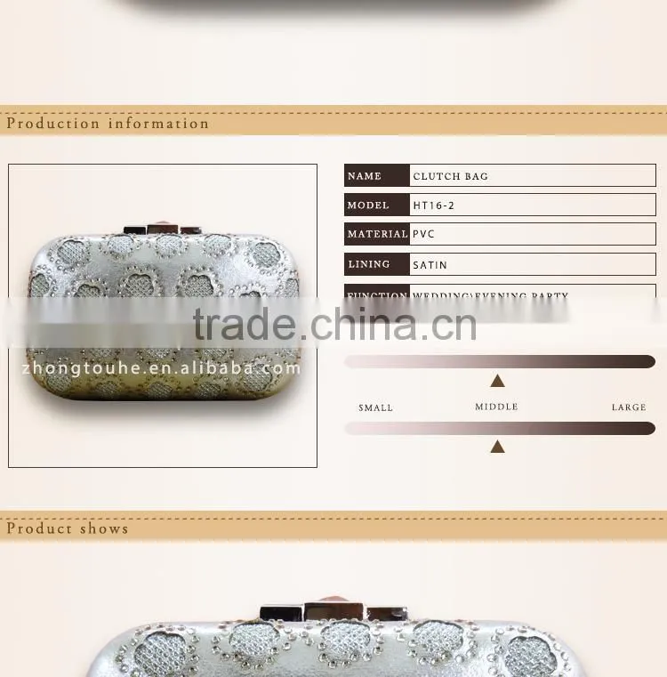 2015 high quality upscale evening clutch bag