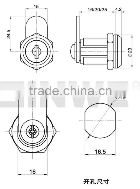 Nice Tool Box Cylinder Lock With Cam and Keys