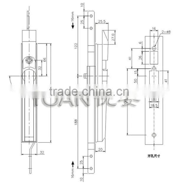 the rod control lock for fire cabinet lock,box lock