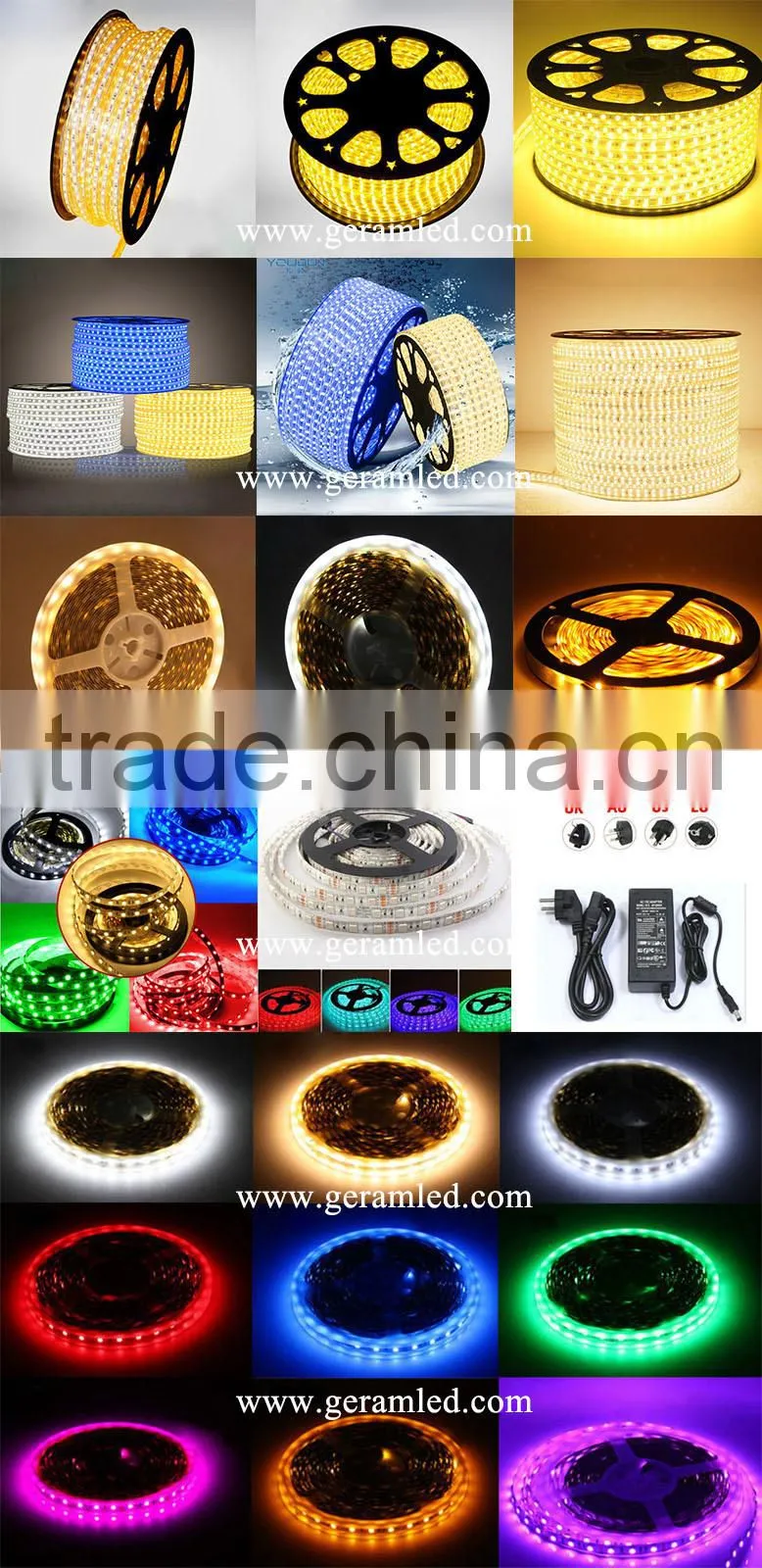 Waterproof flexible addressable led rope light rgb led strip light led light strip