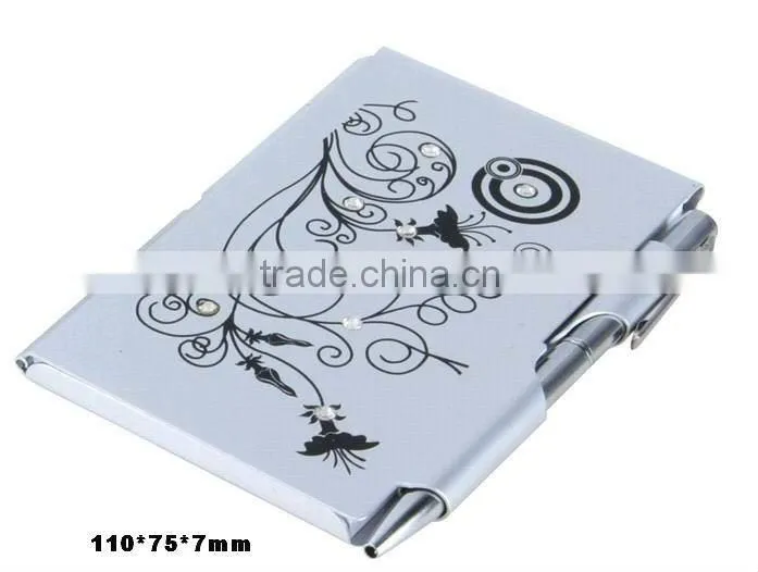 Promotional pocket aluminium notepad with pen