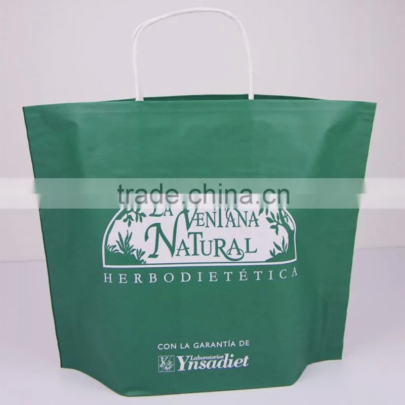New design white kraft paper bag with twisted handle