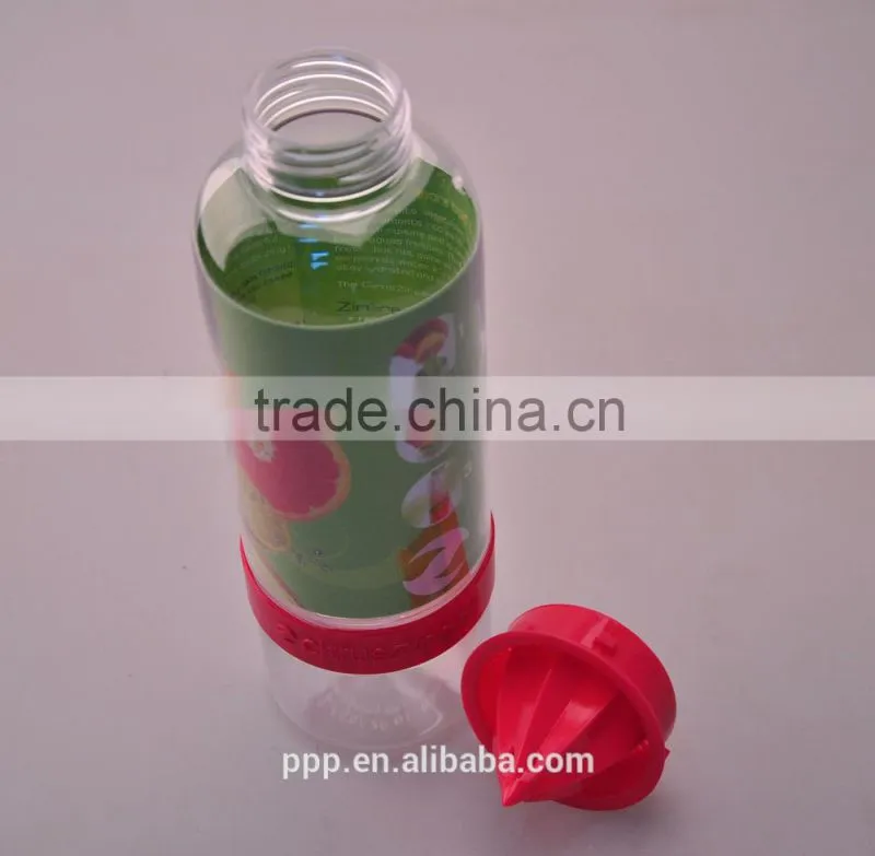 fruit infuser water bottle/ plastic lemon water bottle/ insulated plastic water bottle