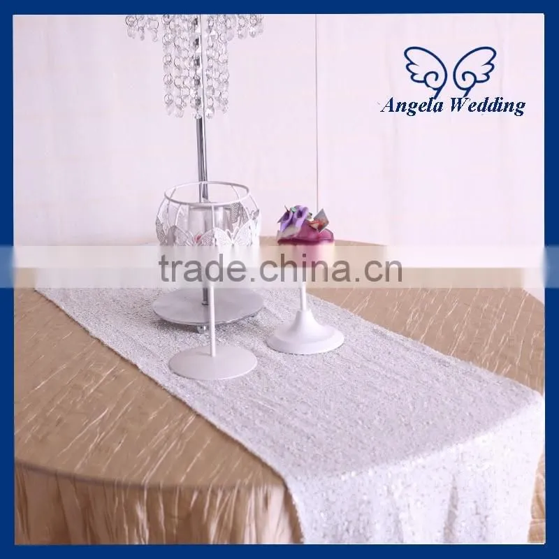 RU002E Popular cheap bead many colors available decorative white sequin table runner