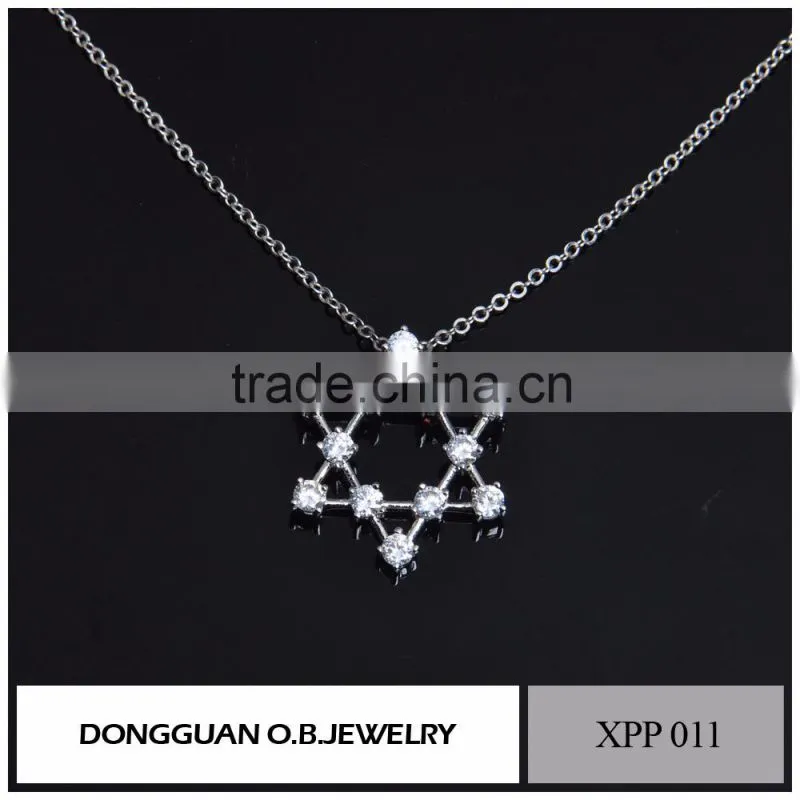 Bling bling 925 Silver charmful star pendant neckalce