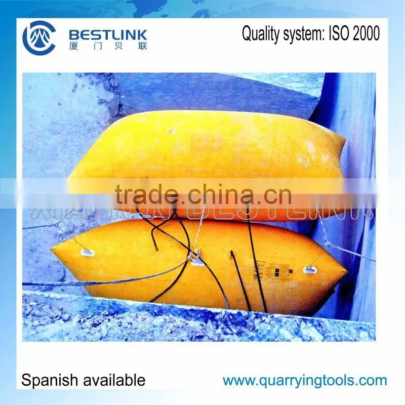stone quarry hydro-bag pushing device