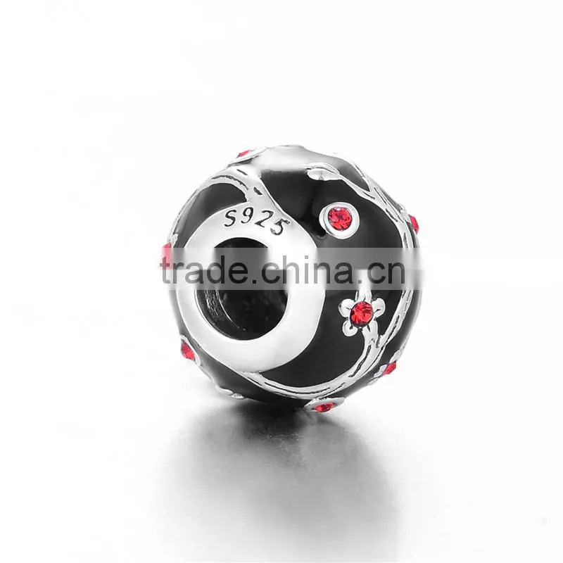 925 Silver Chinese Traditional Style Plum Flower Shape Beads