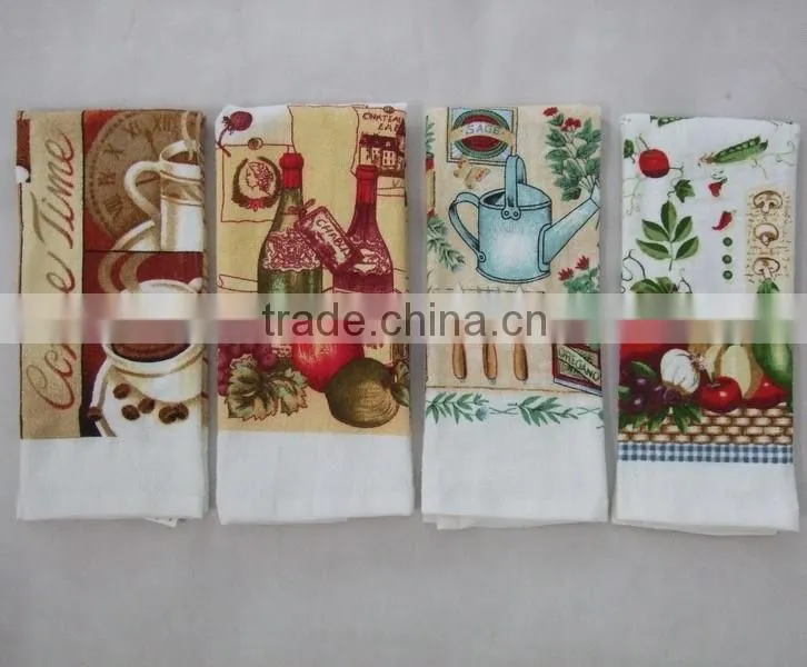 silk screen printing kitchen terry towel cotton velour kitchen towel