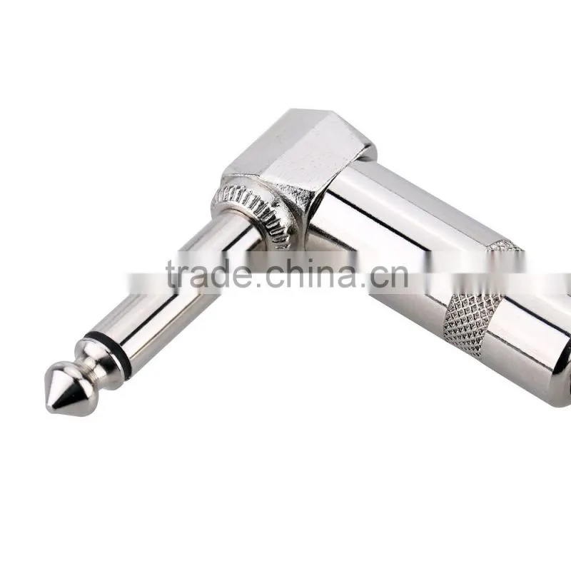 2pcs Colorful Guitar Cables with 1/4 Inch 6.35mm Right Angle Plug Connect Effect Pedal for Electric Guitar
