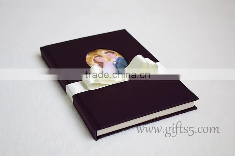 Purple wedding guest book in handmade