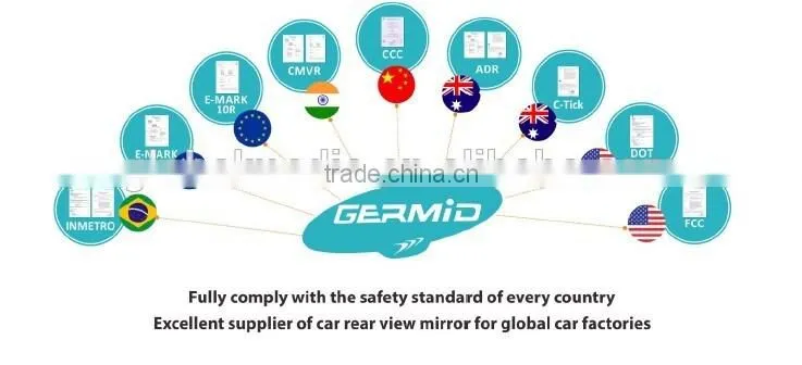 full wide screen rear view mirror monitor with 7.3 inch LCD display monitor and Wireless wireless