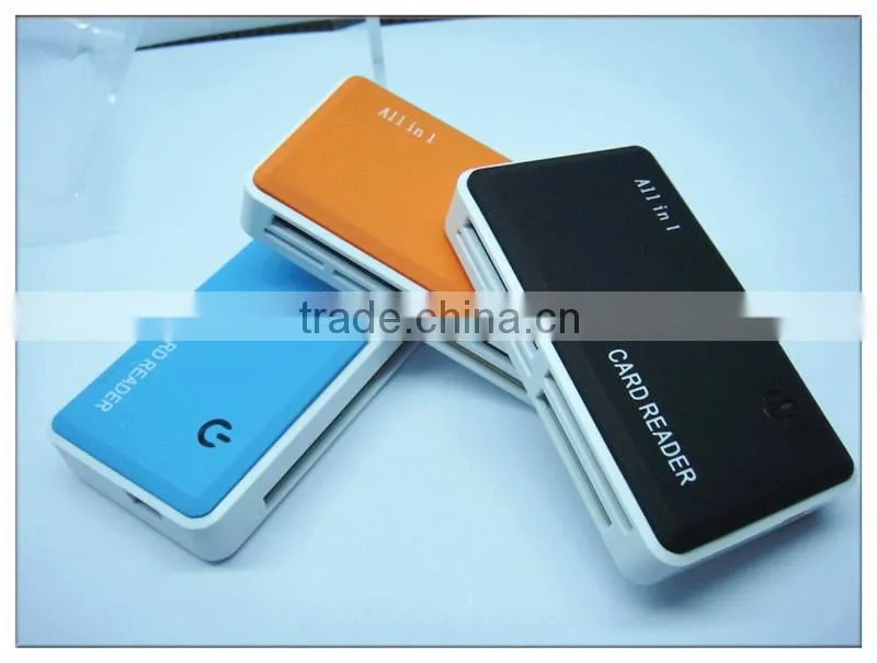 2015 best selling all in 1plastic colorful card reader writer with 4 ports(OS-CR114)