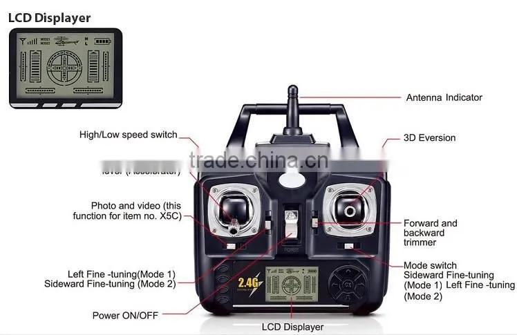 High Performance Syma X5C Radio Control Toy Helicopter With flying 2.0mp Camera Helicopter