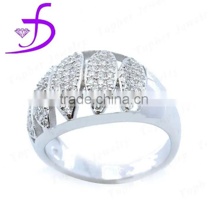 Micro pave zircon stone ring in 925 silver new model ring