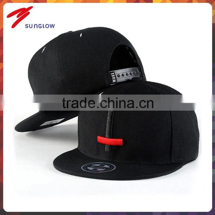 custom design your own logo 100% acrylic black caps snapback hat
