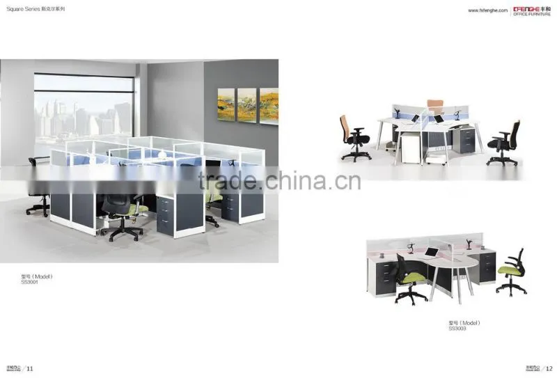 office design layout wooden office cubicle for 4 person, office cubicle workstation